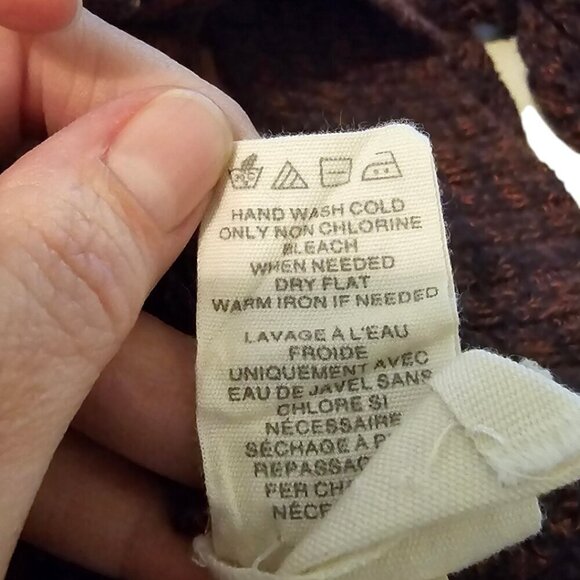 Fossil Marled Open Knit V-Neck Button Front Cardigan Sz S - Picture 9 of 10